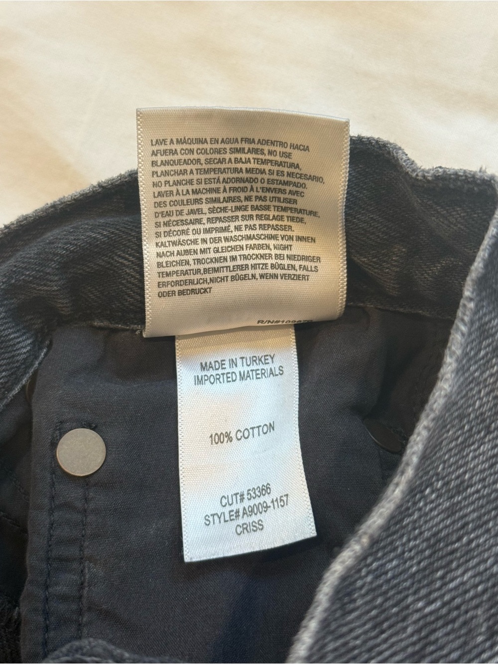 Agolde Black High-Rise Frayed Hem Jean Shorts - Picture 3 of 4